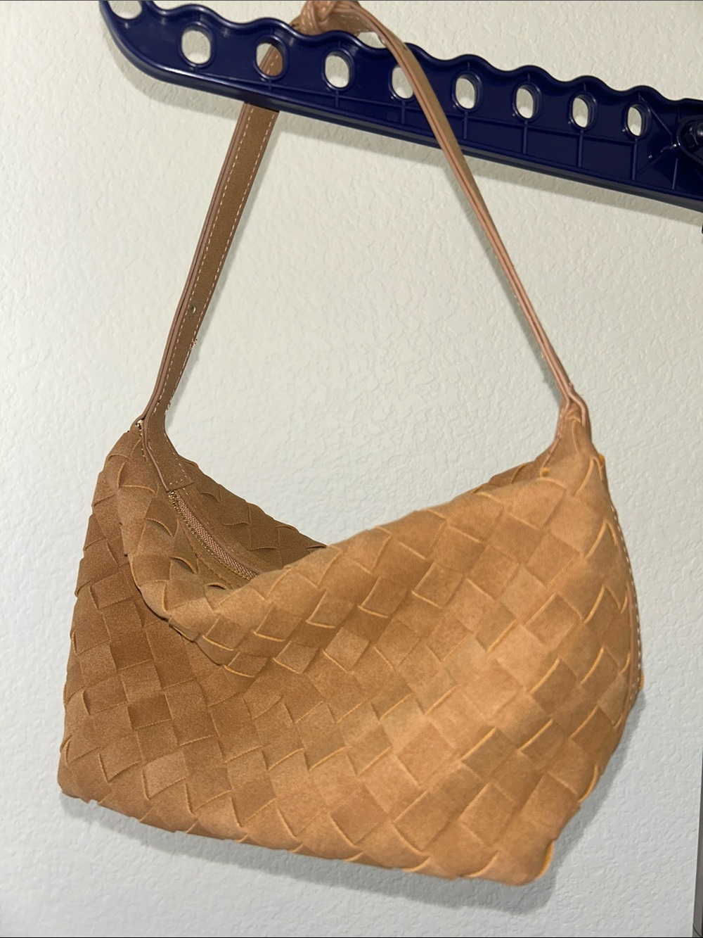 Woven Shoulder Bag in Tan